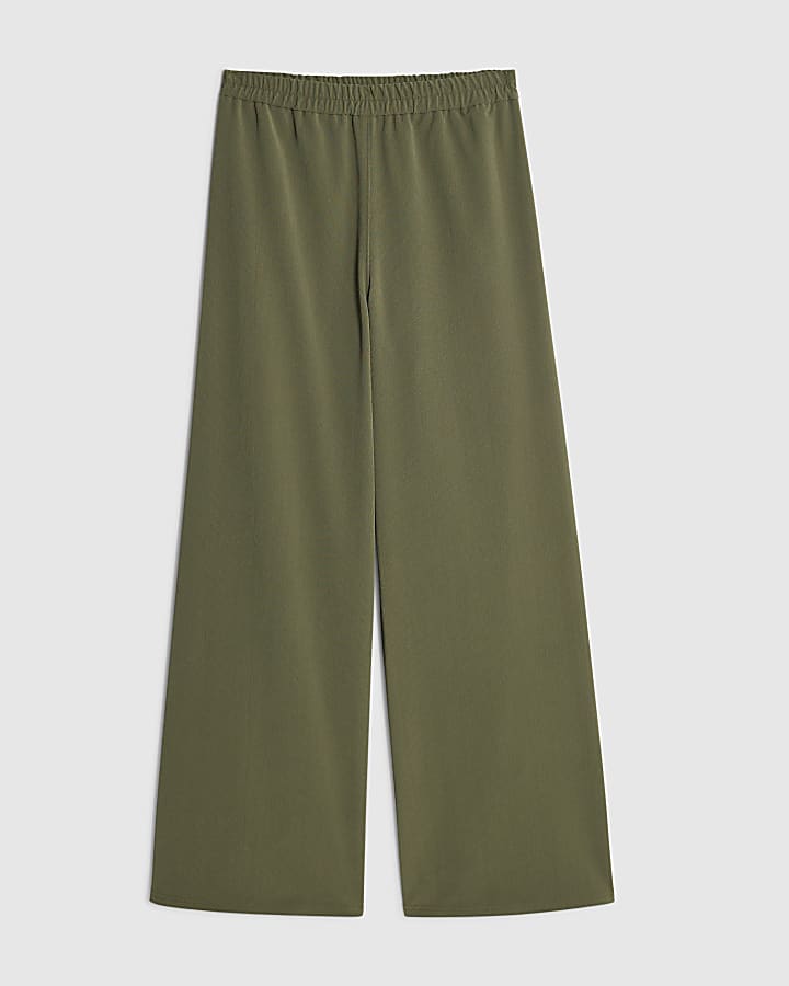 river island Khaki Wide Leg Trousers