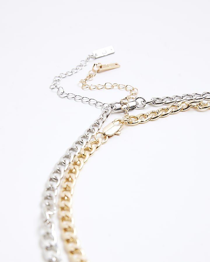 River Island Metal Chain Bracelets 2 Pack