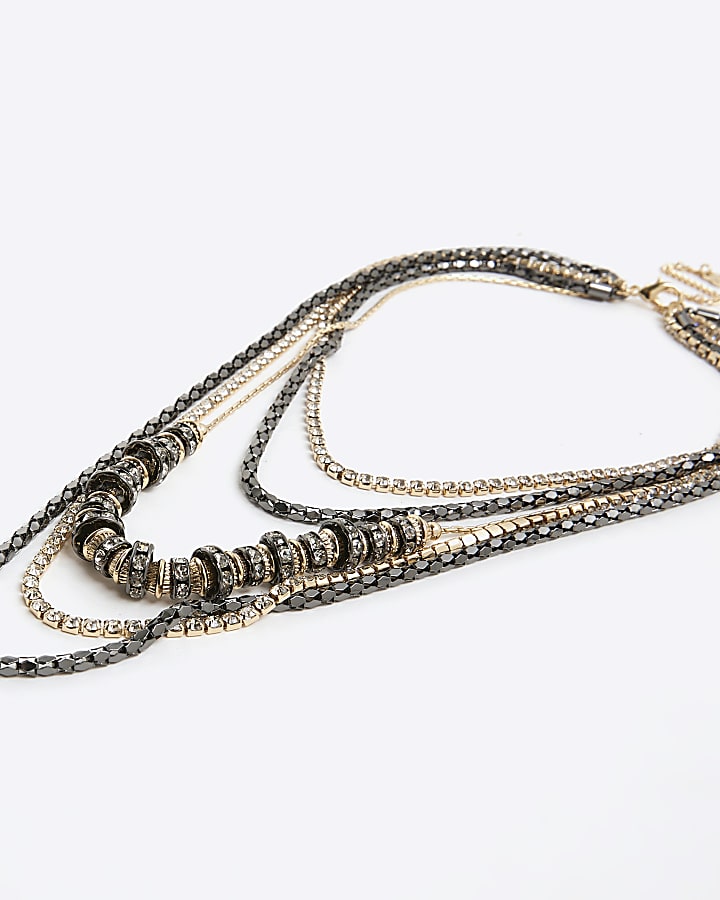 River Island Metal Multi Cup Chain Necklace