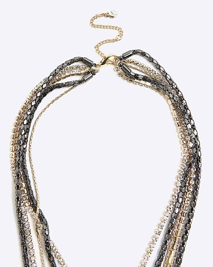 River Island Metal Multi Cup Chain Necklace