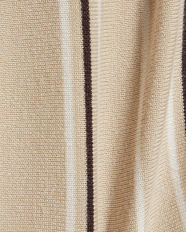 River Island Mini Boys Beige Funnel Neck Top