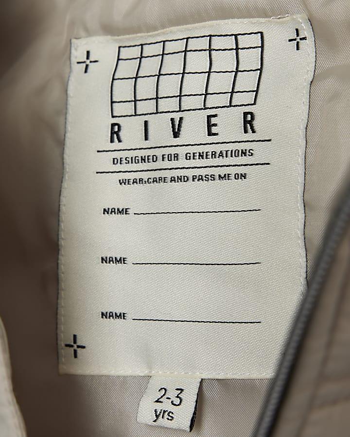 River Island Mini Boys Beige Hooded Hybrid Jacket