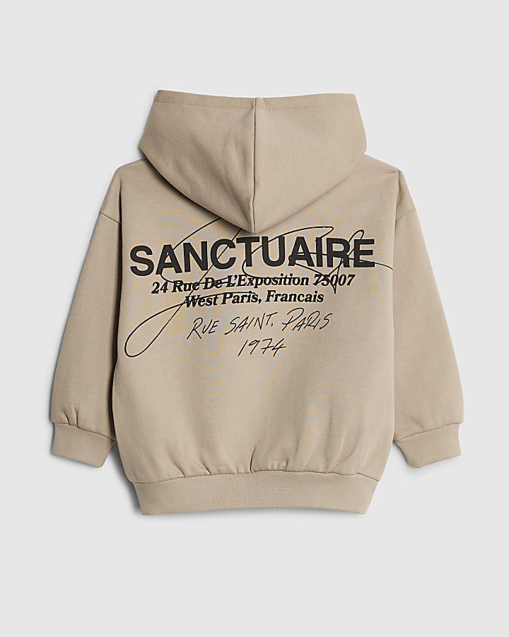 River Island Mini Boys Beige Sanctuaire Hoodie