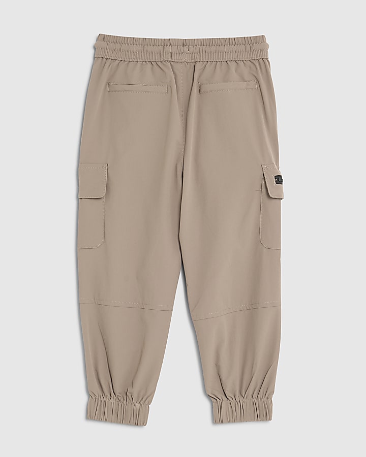 River Island Mini Boys Beige Zip Cargo Trousers