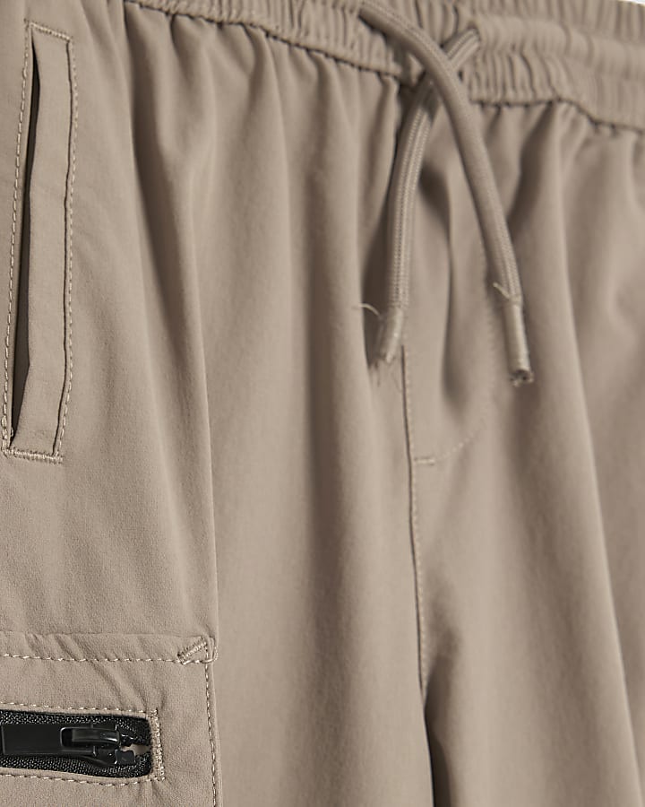 River Island Mini Boys Beige Zip Cargo Trousers