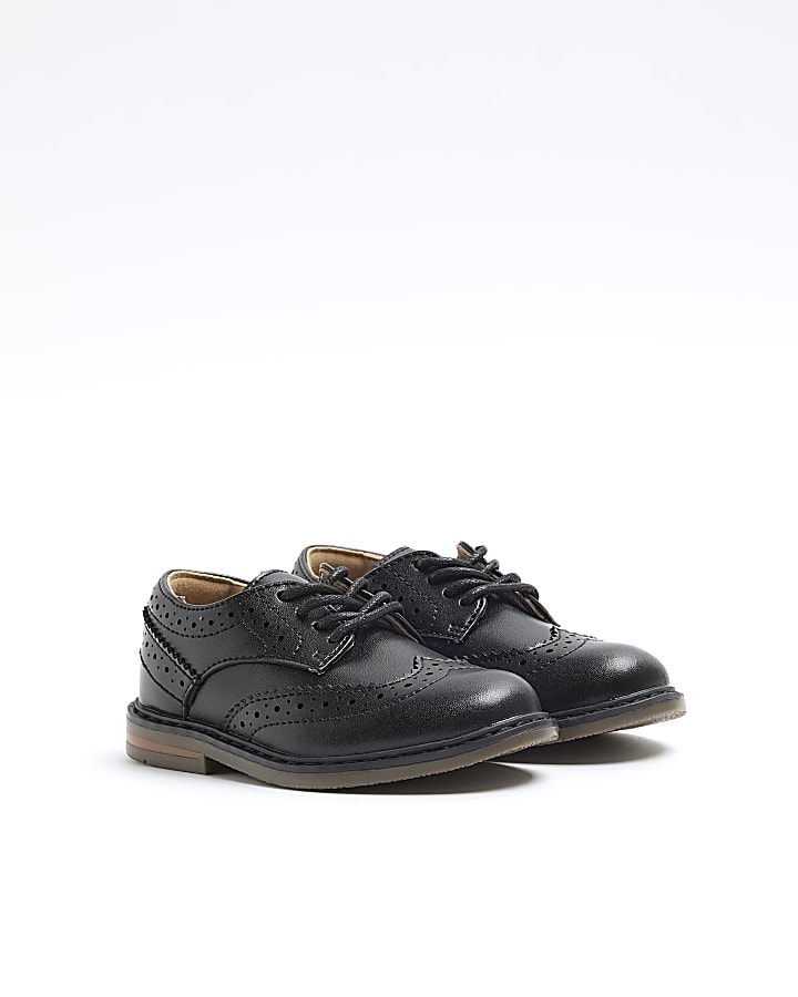 River Island Mini Boys Black Brogue Smart Shoes