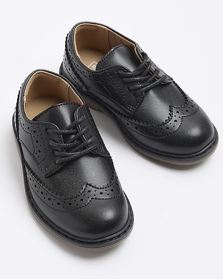 River Island Mini Boys Black Brogue Smart Shoes