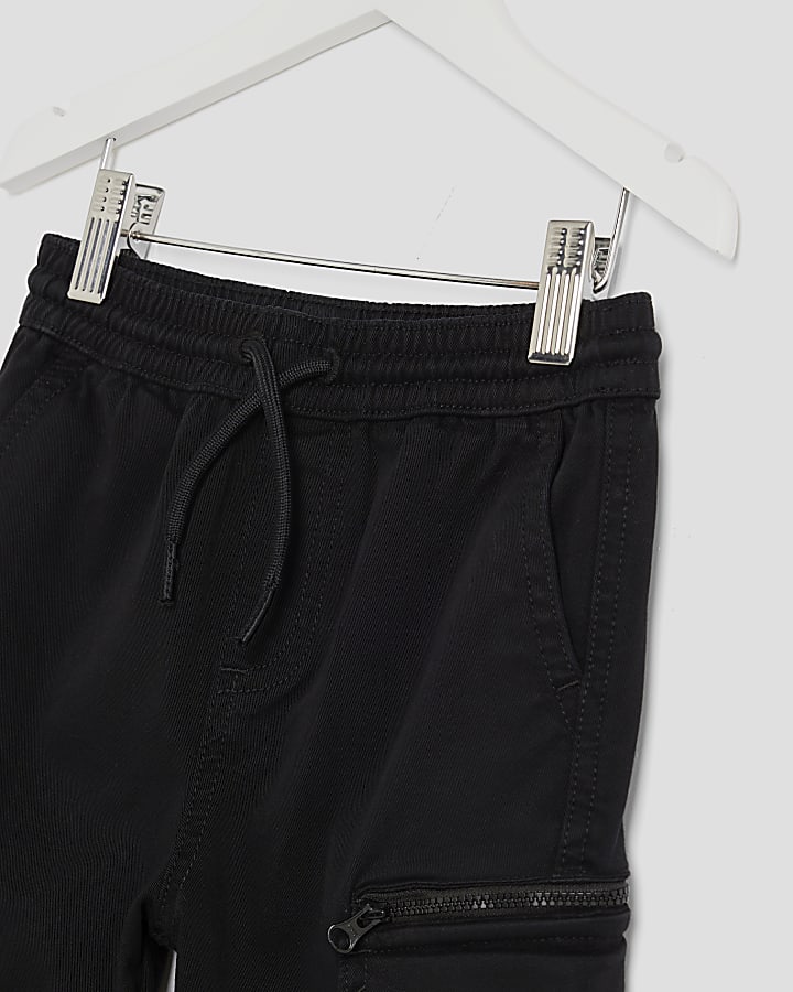 River Island Mini Boys Black Cargo Trousers