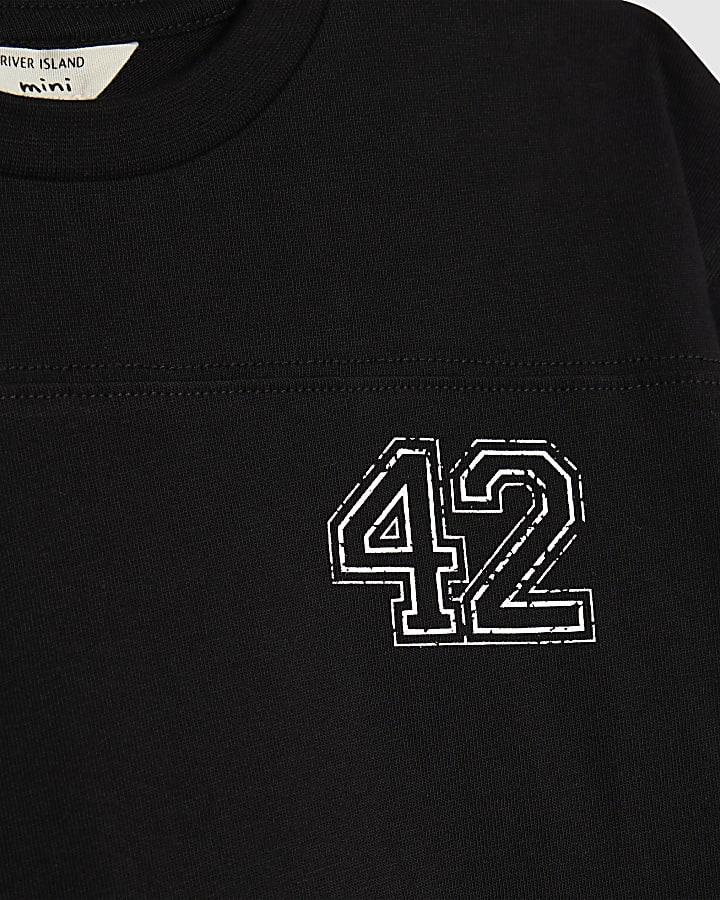 River Island Mini Boys Black Football 42 T-Shirt
