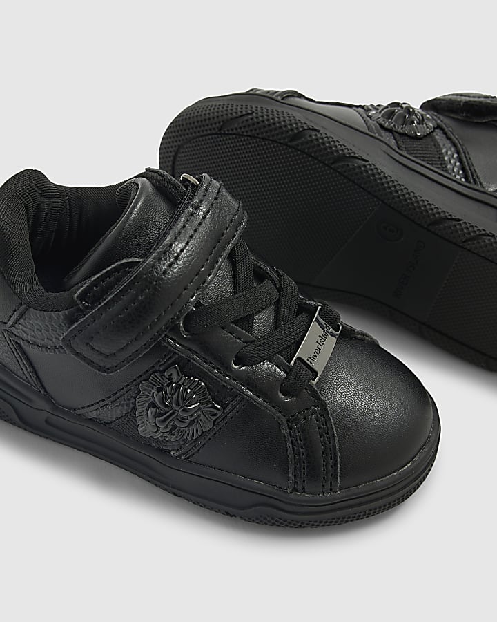 River Island Mini Boys Black Lion Head Trainers