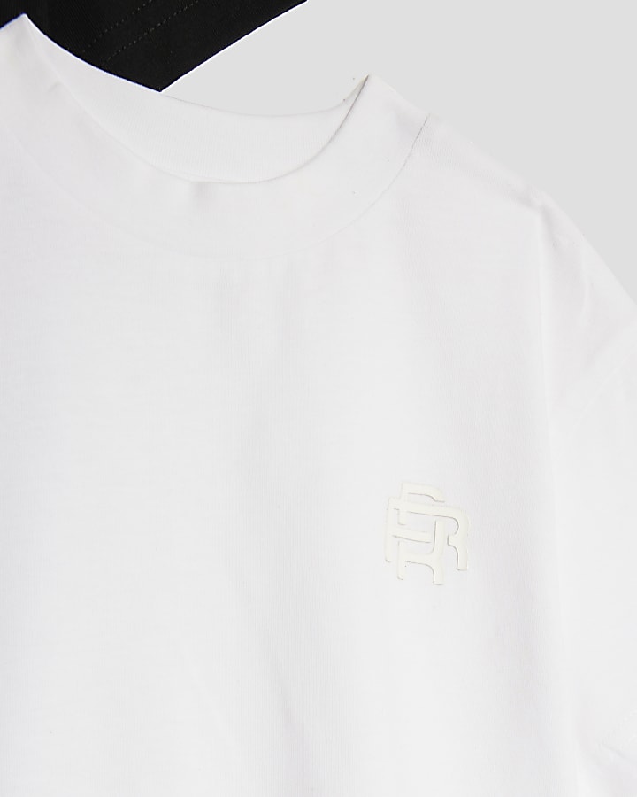 river island Mini Boys Black Pack Of 2 RI T-Shirts