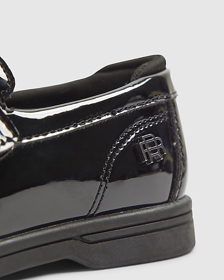 River Island Mini Boys Black Patent Loafers