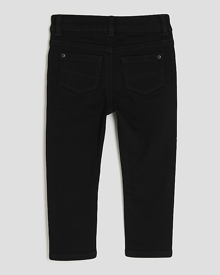 River Island Mini Boys Black Relaxed Skinny Jeans