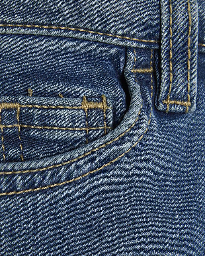 River Island Mini Boys Blue Washed Straight Jeans