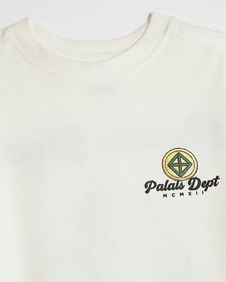 River Island Mini Boys Cream Cool Dog T-Shirt