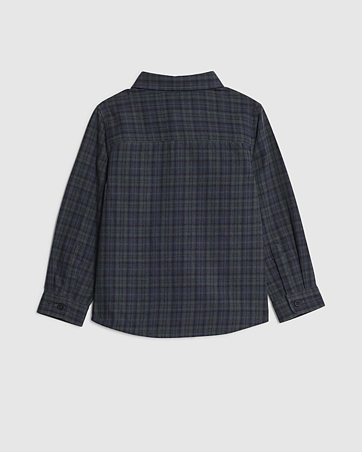 River Island Mini Boys Green Check Shirt