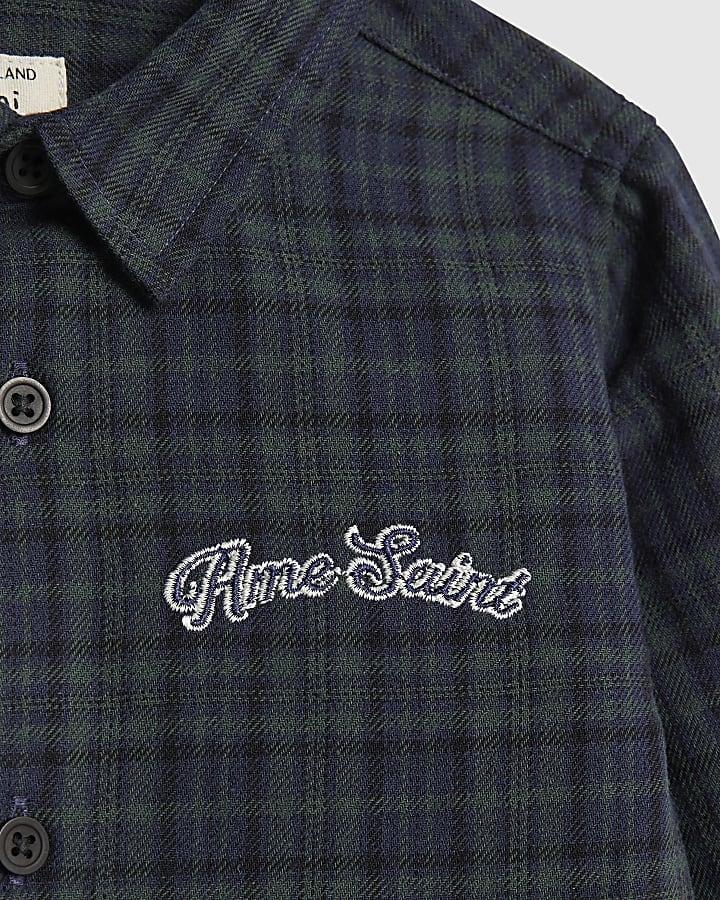 River Island Mini Boys Green Check Shirt