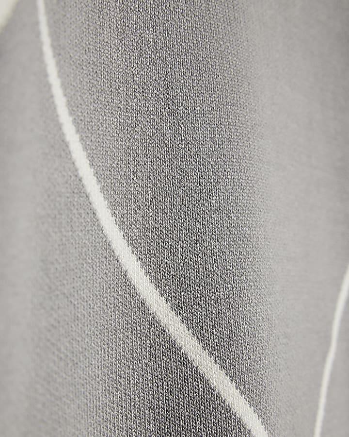 River Island Mini Boys Grey Diamond Polo Shirt