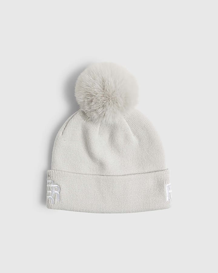 River Island Mini Boys Grey Goggle Beanie Hat
