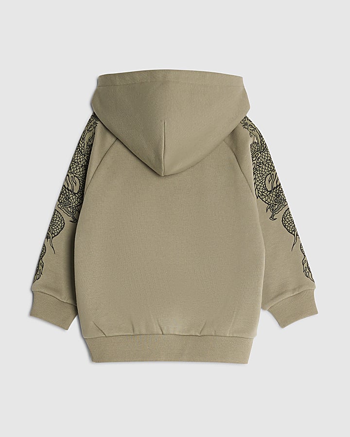 River Island Mini Boys Khaki Japanese Hoodie