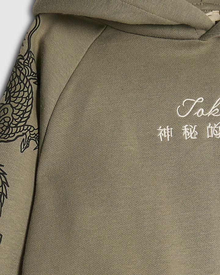 river island Mini Boys Khaki Japanese Hoodie