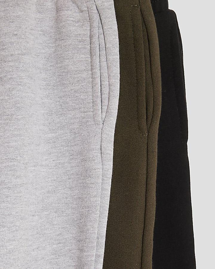 River Island Mini Boys Khaki Pack Of 3 Joggers