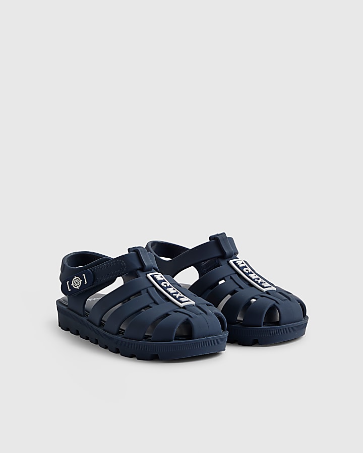 River Island Mini Boys Navy Caged Jelly Sandals
