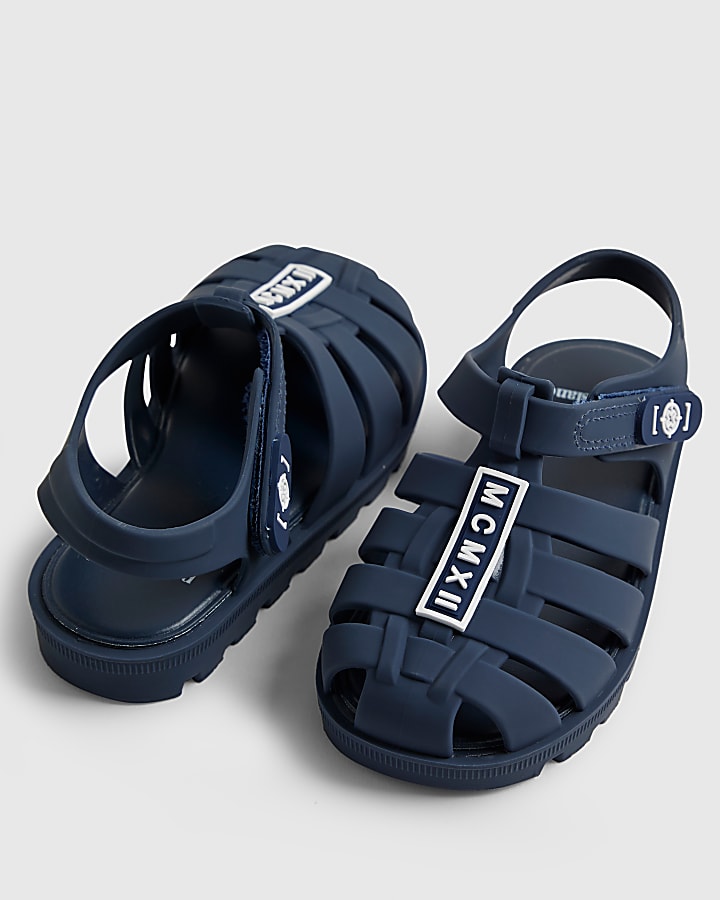 River Island Mini Boys Navy Caged Jelly Sandals