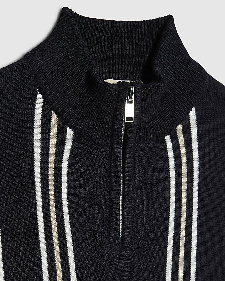 River Island Mini Boys Navy Funnel Neck Top