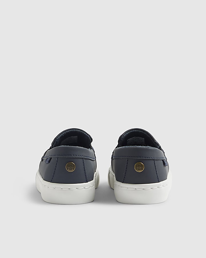 River Island Mini Boys Navy Loafers