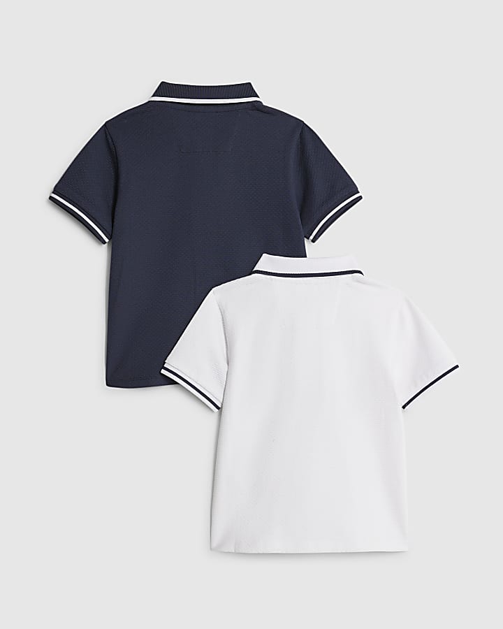 River Island Mini Boys White Pack Of 2 Polo Shirt
