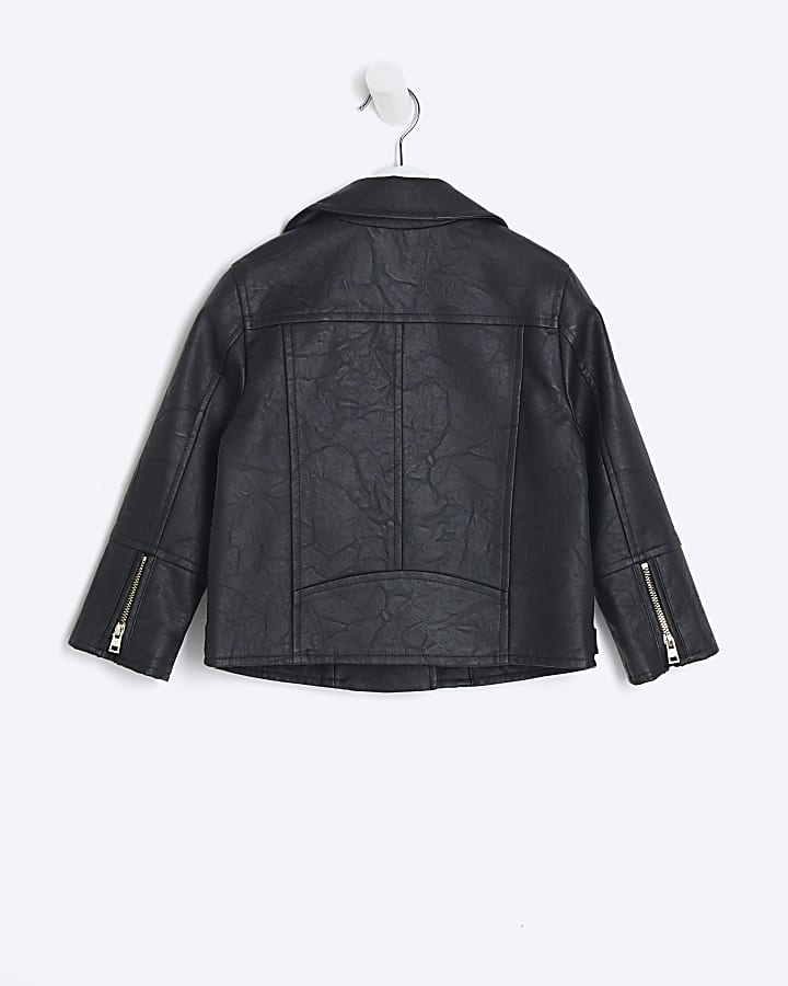 River Island Mini Girls Black Biker Jacket