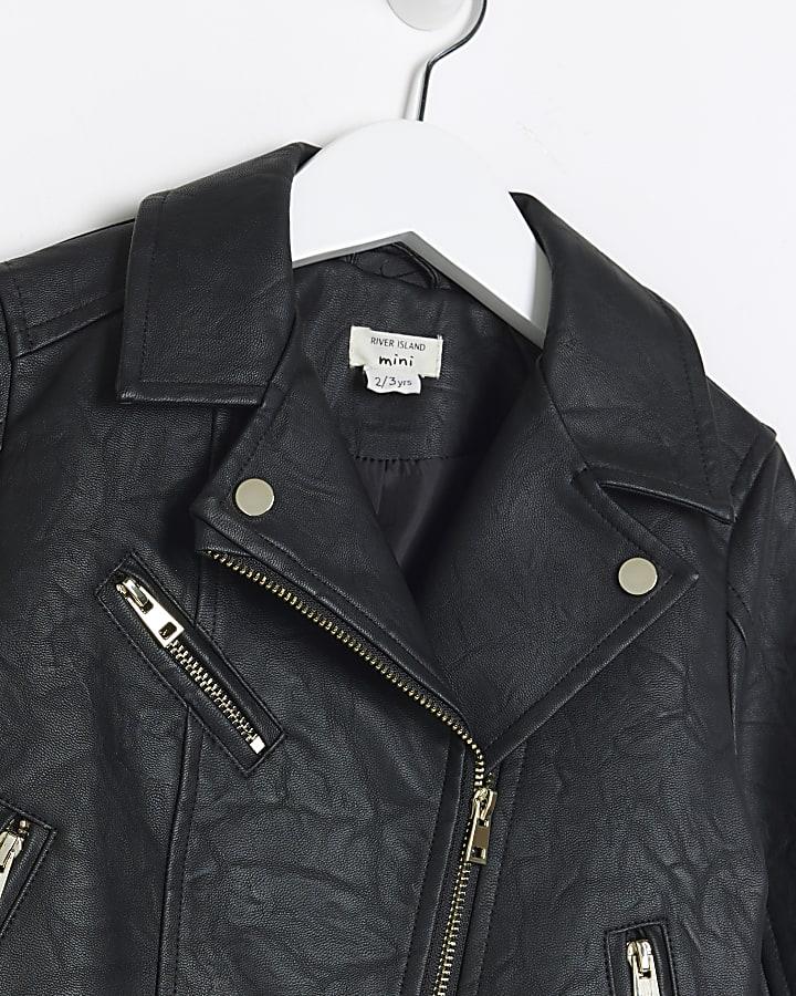 River Island Mini Girls Black Biker Jacket
