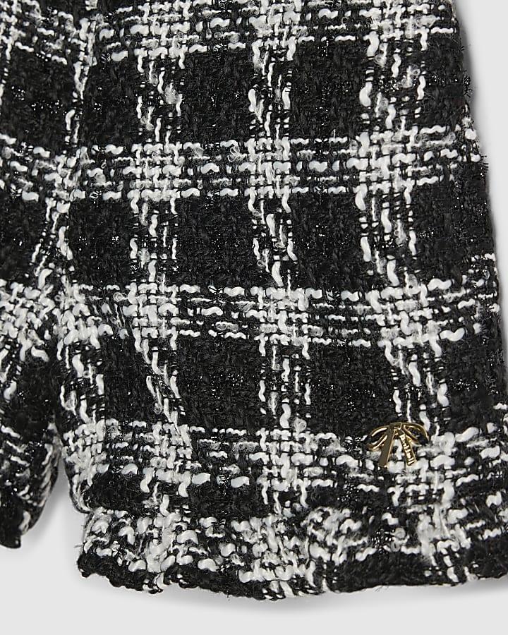 River Island Mini Girls Black Boucle Frill Shorts