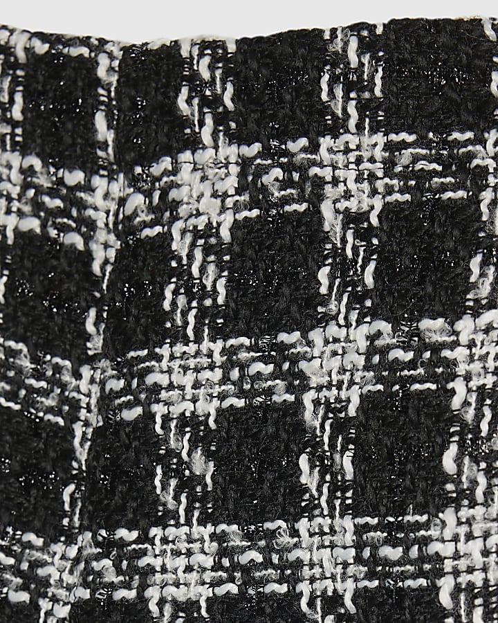 river island Mini Girls Black Boucle Frill Shorts
