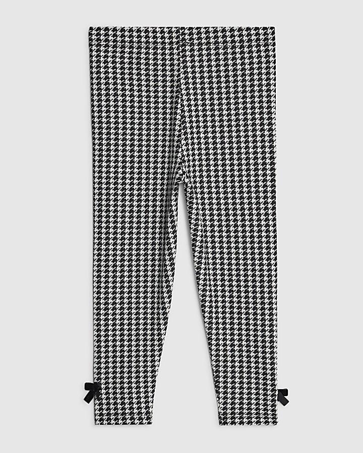 River Island Mini Girls Black Dogtooth Leggings