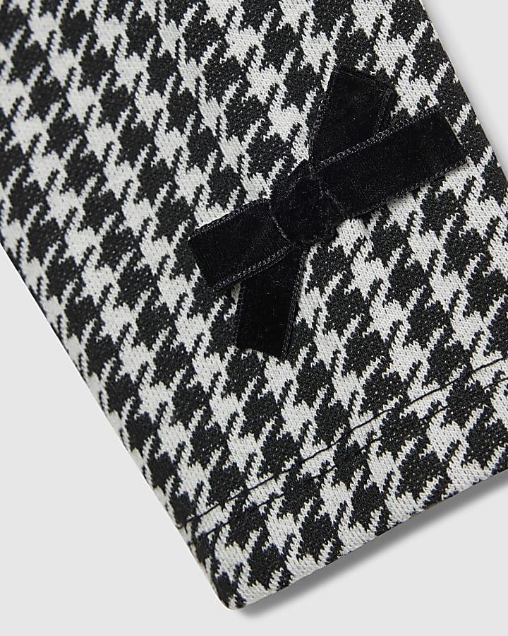 River Island Mini Girls Black Dogtooth Leggings