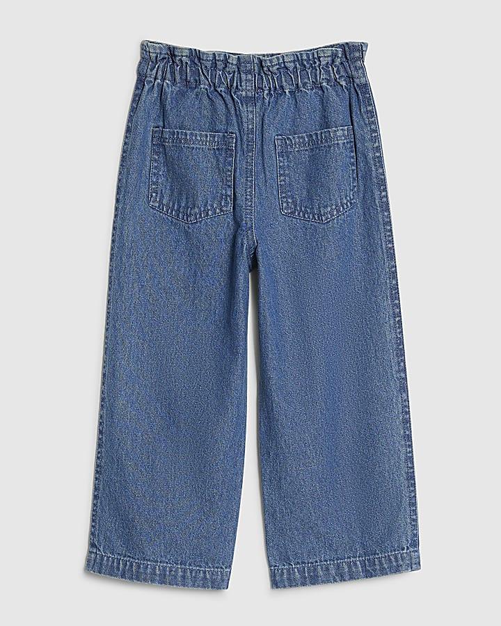 River Island Mini Girls Blue Wide Leg Jeans