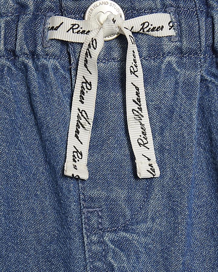 River Island Mini Girls Blue Wide Leg Jeans