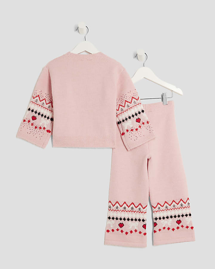 River Island Mini Girls Fairisle Jumper Set