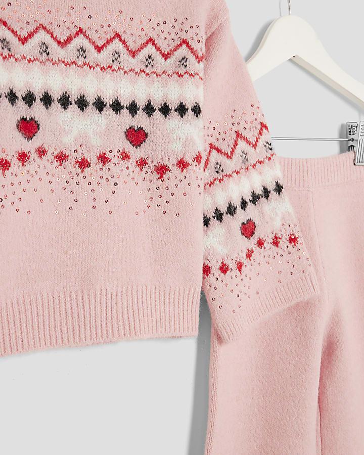 River Island Mini Girls Fairisle Jumper Set