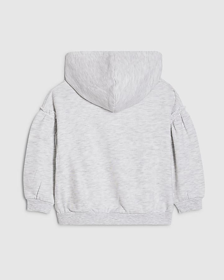 River Island Mini Girls Grey Christmas Box Hoodie