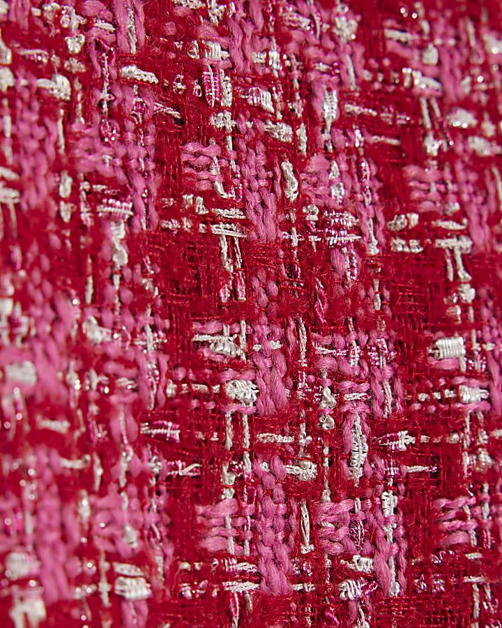 River Island Mini Girls Pink Boucle Peplum Top
