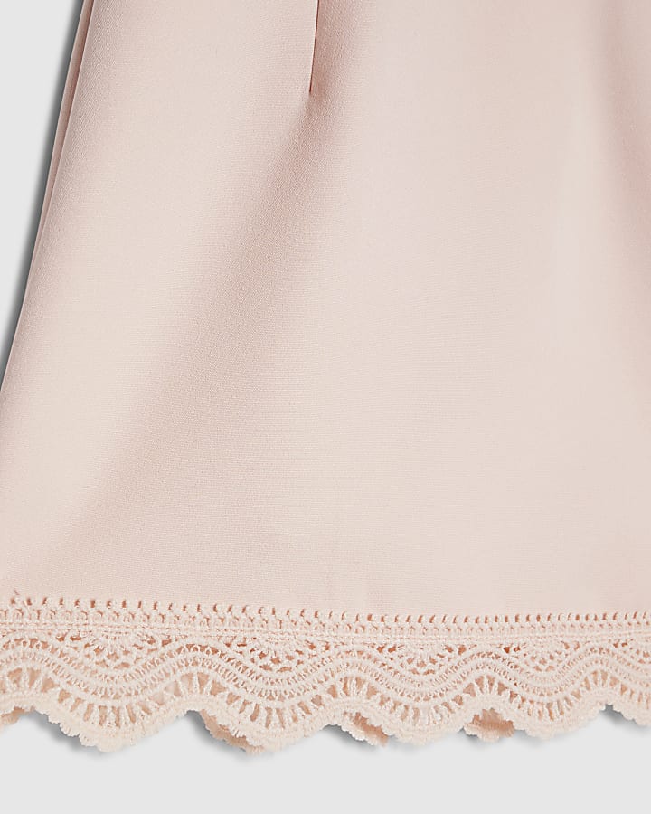 river island Mini Girls Pink Lace Collar Dress