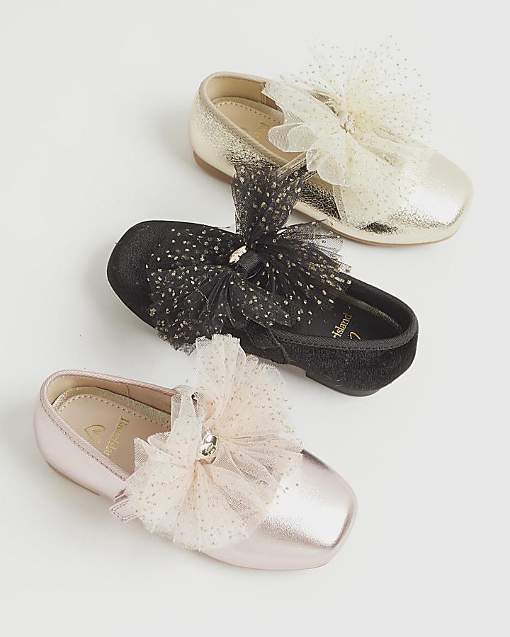 river island Mini Girls Pink Organza Bow Shoes