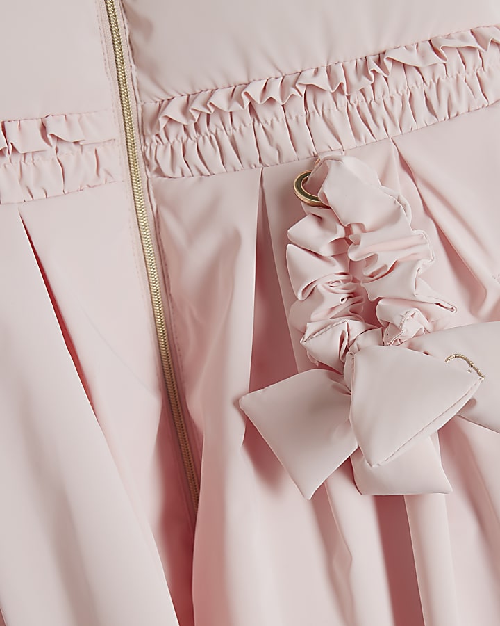 river island Mini Girls Pink Padded Skirt Coat