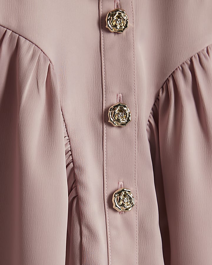 River Island Mini Girls Pink Satin Prom Dress