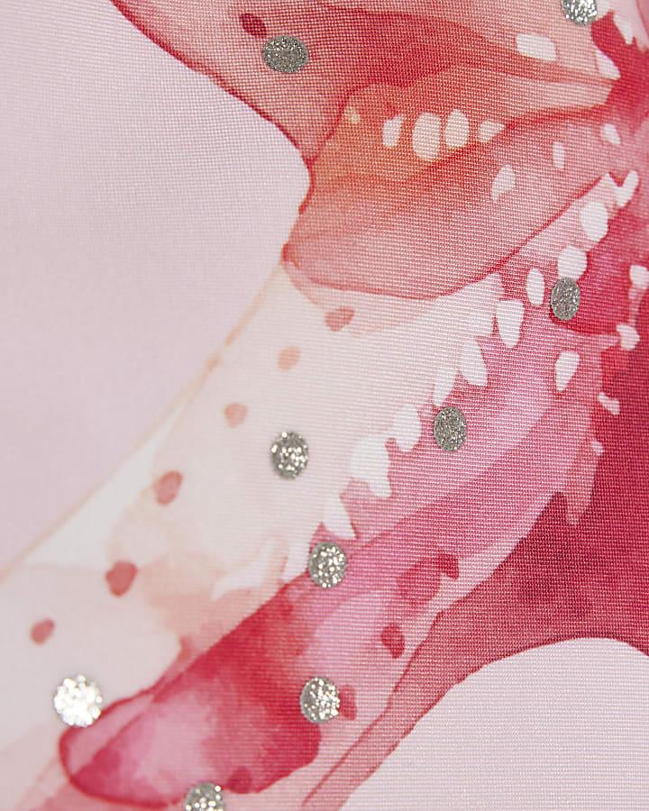 River Island Mini Girls Pink Starfish Swimsuit Set