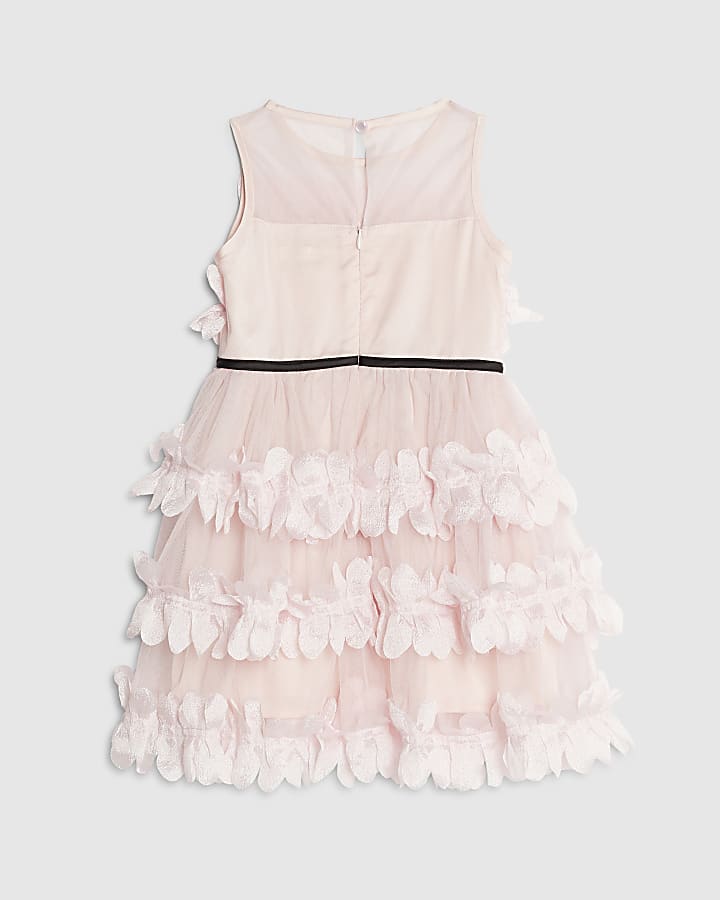 River Island Mini Girls Pink Tiered Tulle Dress