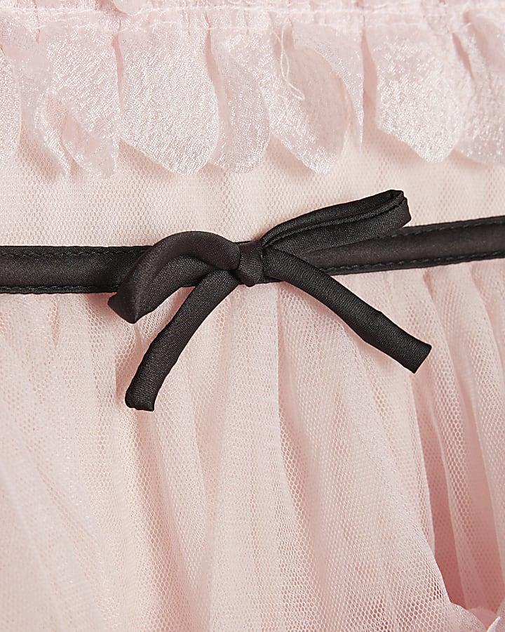 River Island Mini Girls Pink Tiered Tulle Dress